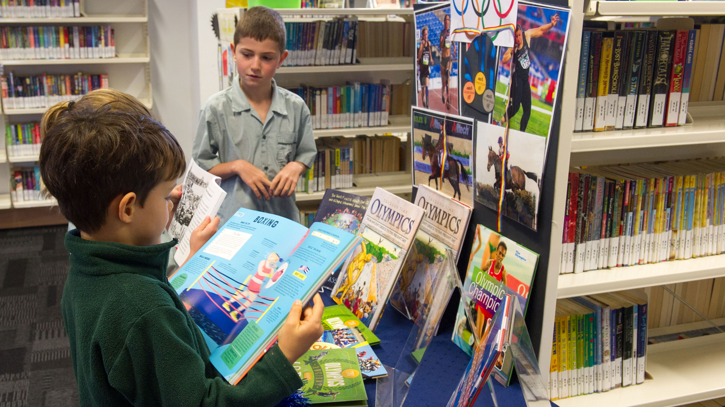 Students reading in the school library